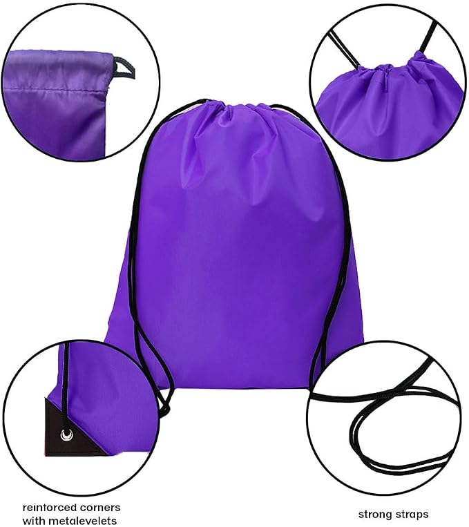 Drawstring Backpack Bulk 40Pcs Draw String Backpack Bags DIY Gym Sports Traveling Yoga Cinch Bag Sackpack Drawstring (purple)