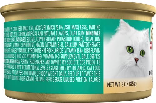 Fancy Feast Purina Cod, Sole and Shrimp Feast Classic Grain Free Wet Cat Food Pate - 3 oz. Cans (Pack of 48)