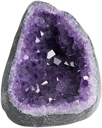Amethyst Crystal (Approx. 1.1 lb–1.32lb, 3.35”–3.45”) Raw Amethyst Cluster Healing Crystals and Stones Reiki Chakra Tower Purple Quartz Geode for Spiritual Decor Crafts Protection