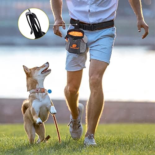 AMZNOVA Dog Treat Pouch Treatnow Dog Treat Bag, 3 Cups, Heather Black