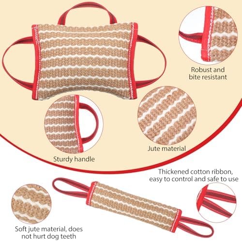 2 Pcs Dog Bite Pillow Tug Toy with Handles, Bite Pillow Dog Training Stick