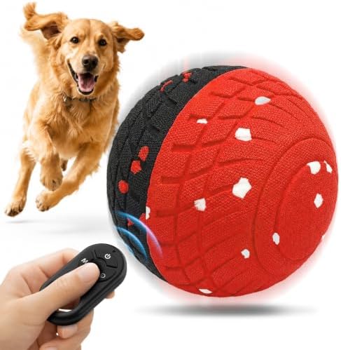HETOO Interactive Dog Toys, Automatic Dog Balls with Remote Control, Smart Bouncing Ball, 3 Speed Levels, Indoor Puppy Toys to Keep Dogs Busy, Enrichment Toy for Small Medium & Large Dogs, 3.2 Inch