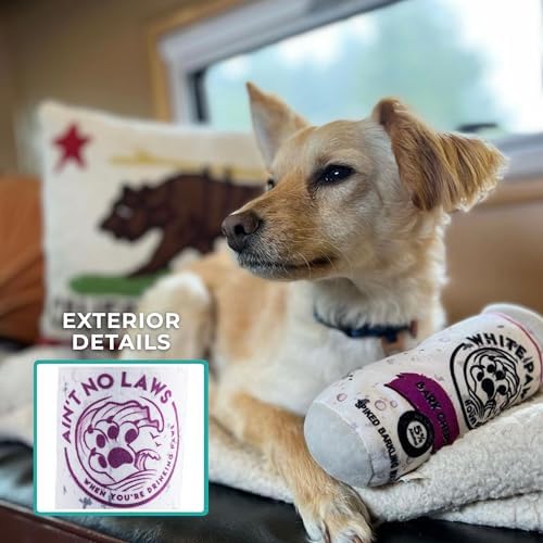 Haute Diggity Dog White Paw Can Plush Dog Toy, Drink Parody Chew Toys