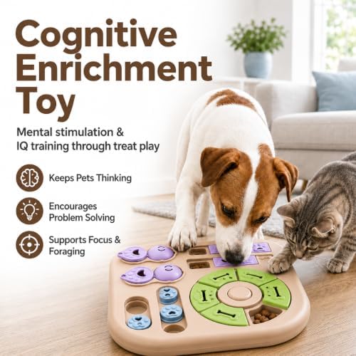 Dog Puzzle Toy, Interactive Treat Puzzle Feeder for Small and Medium Dogs