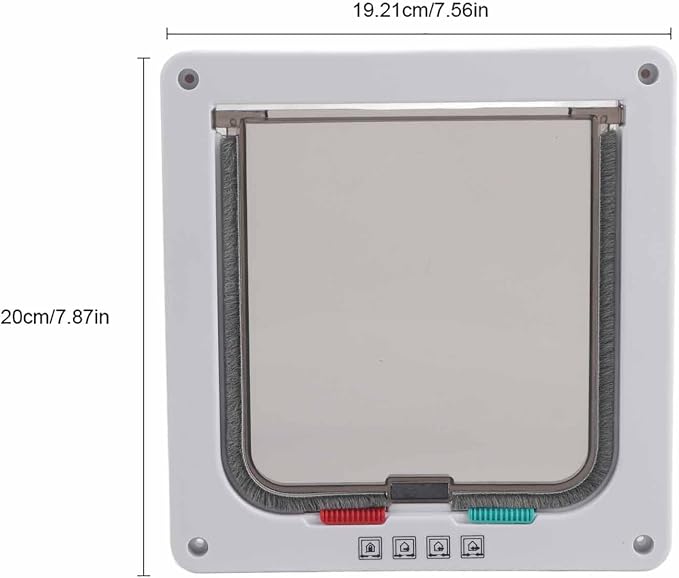 Pet Door 4 Way Lockable Cat Door Magnetic Cat Dog Flaps Smart Pet Flap Door Automatic Lock Cat Dog Gate for Window and Porch Use for Pet Cat Puppy