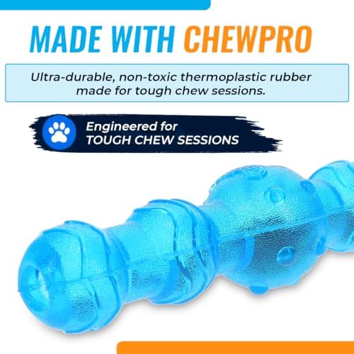 GURU Shaker Stick Dog Toy - Treat Dispensing Interactive Puzzle Toy for Large Dogs - Durable Chew Toy for Aggressive Chewers - Slow Feeder Mental Stimulation Toy - 11.25 Inch Blue