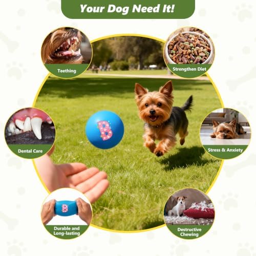 Squeaky Dog Balls, 2" Soft Latex Squeaky Toys, Birthday Pattern Interactive Dog Ball, Birthday Dog Toys Gift Decoration, Teething Chew Toys for Puppy Small Dogs