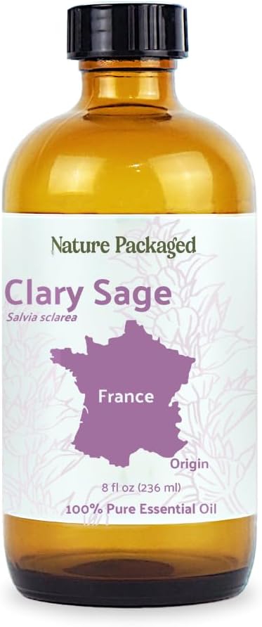 Clary Sage Essential Oil - Direct from France - Steam Distilled - Aceite de Salvia Esclarea for Aromatherapy, Massage, Diffuser, DIY Candle and Soap Making - 8oz