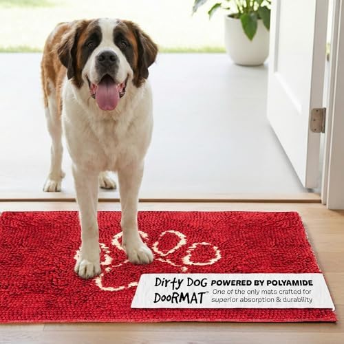 Dog Gone Smart Dirty Dog Doormat Runner - Maroon, 60 x 30 Inches | Fast Drying Rug with Super Gripper Backing for Clean Floors - Absorbent Microfiber and Machine Washable Mat for Muddy Paws