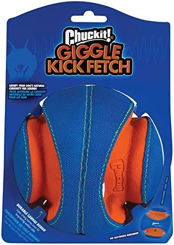 ChuckIt! Kick Fetch Dog Toy Ball With Giggle Sounds, Small