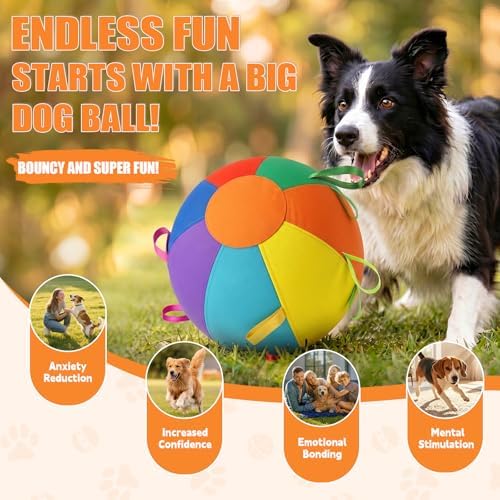 Herding Ball for Dogs & Horses, 7-Color 10"/18"/22" Inflatable Training Toy