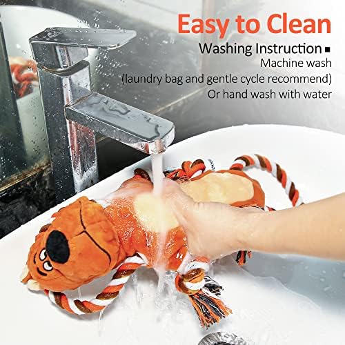 IOKHEIRA Tough Indestructible Dog Toys for Aggressive Chewers, Durable Dog Chew Toy for Large Breed,Aggressive Chew Toys for Large Dogs with Cotton Material & Crinkle Paper,Dog Chewing Toys