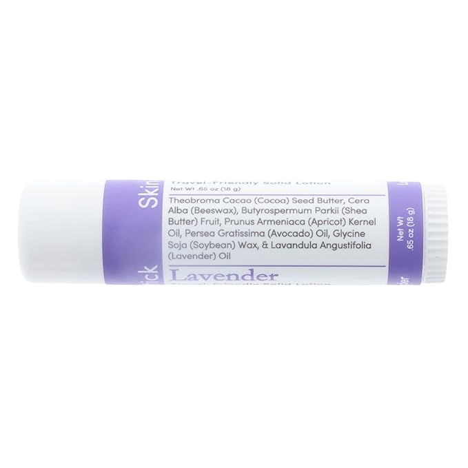 Rinse Bath & Body Lavender Solid Lotion Stick - Natural Lotion Bar w/Shea and Cocoa Butter | Deep Moisturizing No Mess Travel Lotion w/Beeswax, Apricot & Refined Avocado Oil | Handmade |.5oz