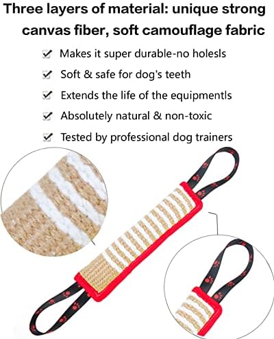 Clysoru Dog Tug Toy Tough Jute Bite Pillow Lasting Training Equipment Puppy to Large Dogs Interactive for Large and Small