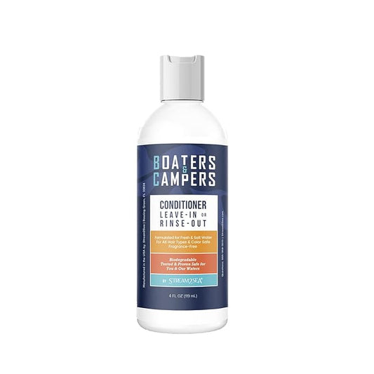 STREAM 2 SEA Boaters and Campers Hair Conditioner, 4 oz Reef Safe, Fragrance Free All Natural Conditioner For Camping and Boating, Paraben Free Deep Conditioner For Dry Damaged Hair