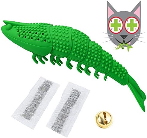 Smokey's Stash Cat Toy Interactive Catnip Dental chew cat Toothbrush refillable with Bell and Extra Catnip