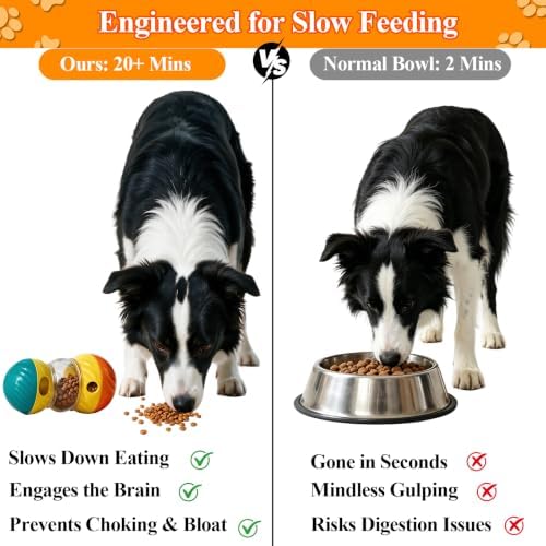 Dog Puzzle Toy, Adjustable Treat Dispenser Ball for Pets | Mental Stimulation Enrichment Toy, Boredom Buster & Anxiety Relief for All Breeds, Promotes Healthy Eating with Slow Feeder