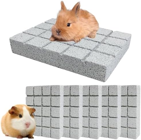 Hamiledyi 6PCS Rabbit Scratching Pads - Lava Stone Grinding Claw Pads & Chew Toys for Small Animals, Hamster, Chinchilla, Hedgehog, Guinea Pig Cage Accessories