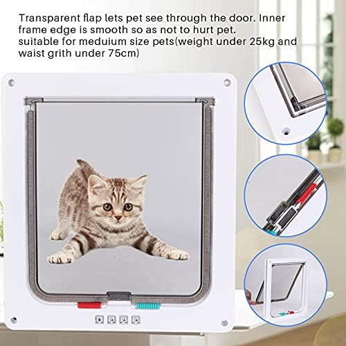 Yoidesu Pet Screen Door 9 x 8 inchs Screen Door Protector Lockable Magnetic SelfClosing Screen for Dogs and Cats up to 28 lb(White)