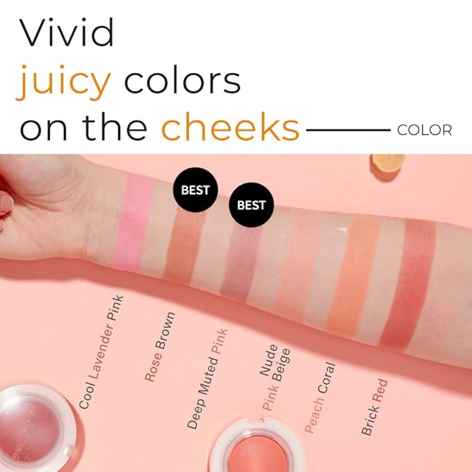 A'PIEU Juicy-Pang Jelly Blusher [BE01] – Soft Touch Blush for Cheek with Combined Cream & Powder Texture for Natural Dewy-Finish, No Fall-Out. 0.17 oz