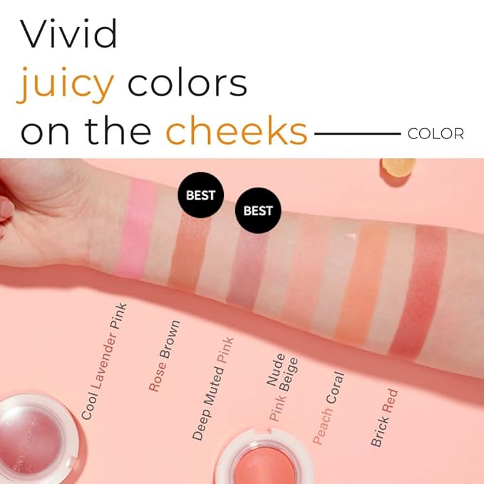 A'PIEU Juicy-Pang Jelly Blusher [VL01] – Soft Touch Blush for Cheek with Combined Cream & Powder Texture for Natural Dewy-Finish, No Fall-Out. 0.17 oz