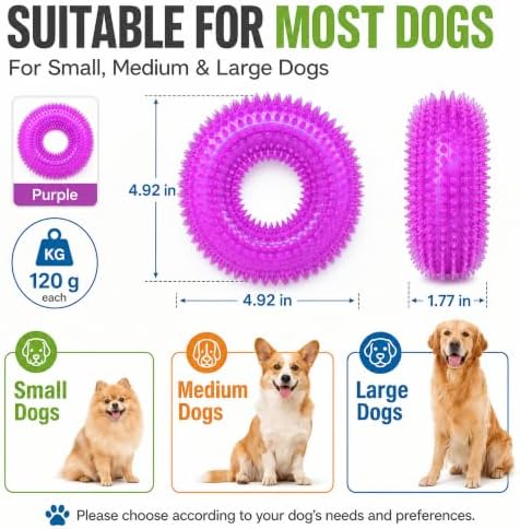 Squeaky Dog Toys for Aggressive Chewers, Floating Donut Ring for Large Dogs