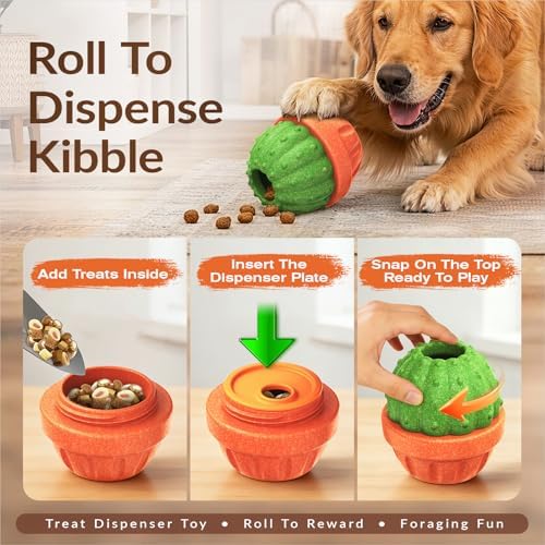 KADTC L, 3 in 1, Frozen Treat Dog Toy, Kibble Dispenser & Chew & Lick Ball | Two prep-ahead cups skip messy unmolding, swap fast and keep pets focused through grooming, nail trims, crate time and meals.