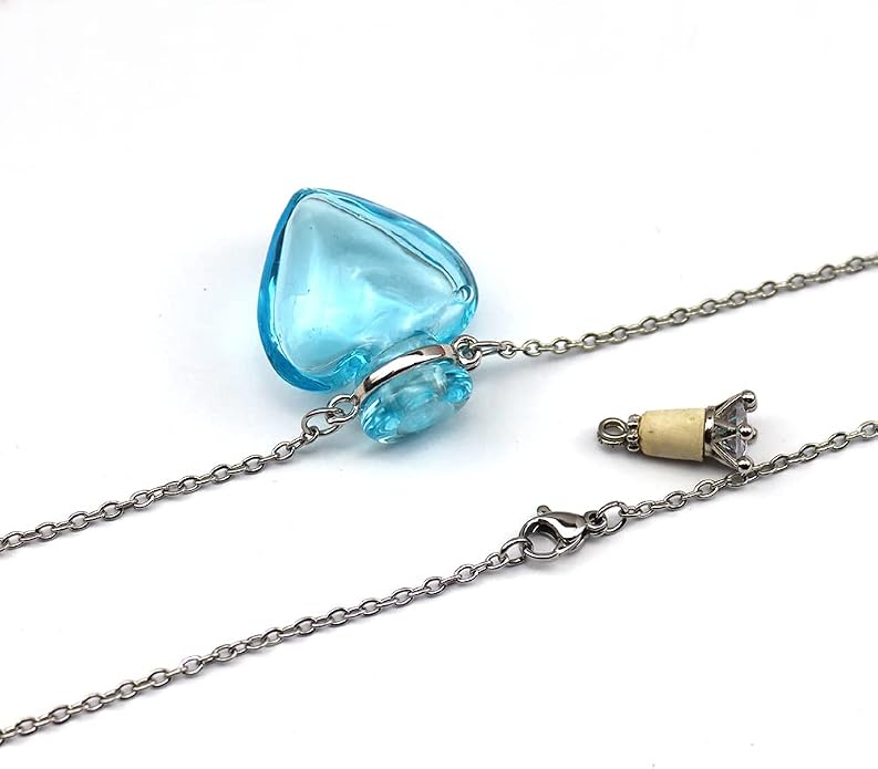 1PC 1PC Colorful Heart Vial Perfume Bottle Necklaces Stainless Steel Chain Make a Wish Aroma Essential Oil Diffuser Pendant necklace Women Jewelry