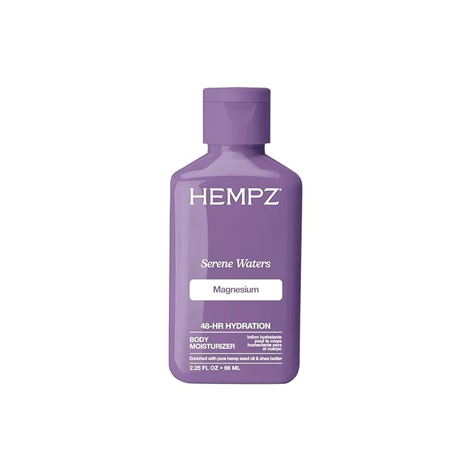Hempz Mini Magnesium Lotion, Serene Waters Body Moisturizer with Arnica, travel size, 2.25 fl.oz.