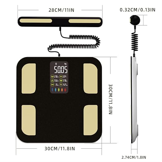 Ultra-Precision Digital Accurate Bathroom Smart Scale, Body Composition Monitor Health Analyzer, Smart Bathroom Digital Weighing Machine for Muscle Composition