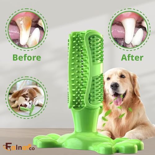 Chew Toy for Dog Toothbrush Stick Dog Toys for Aggressive Chewers Interactive Toys Treats Tough Toy to Keep Them Busy Chew for Small Dogs (Green, L)