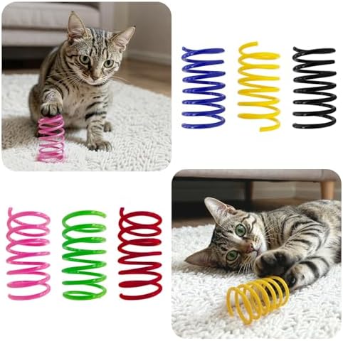 Cat Toys for Indoor Cats, 90 Pack Interactive Cat Spring Toys, 6Colors