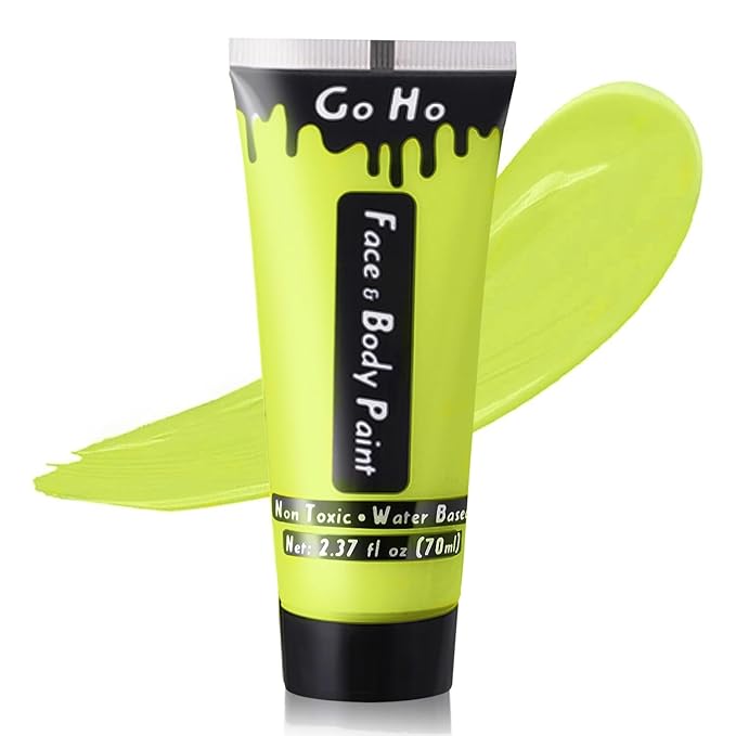 Go Ho Ogre Green Face Body Paint Washable(2.37oz/pc),Water Based Cream Ogre Green Face Paint and Body Paint,Halloween Costumes Festivals Cosplay SFX Makeup