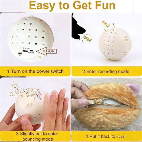 2026 New Active Moving Pet Plush Toy, Interactive Dog Toys, Rechargeable Squeaky Dog Ball Toy with Talking Sound, Washable Cartoon Pig Plush Toy