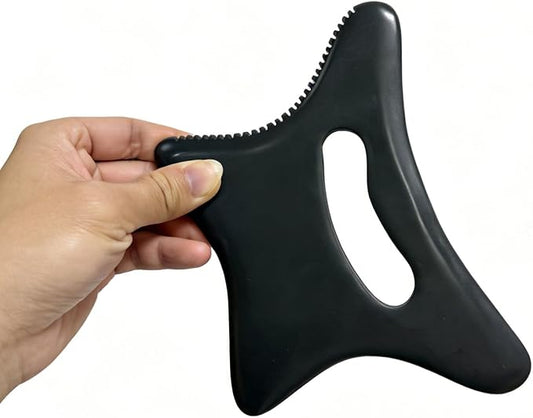 Body Gua Sha Tool Large Natural Bian Stone Handle Guasha Scraping, Muscle Scraper Tool for Soft Tissue, Manual Anti-Cellulite Sculpting Board for Muscle Release, Body Contouring (7.3 inch)