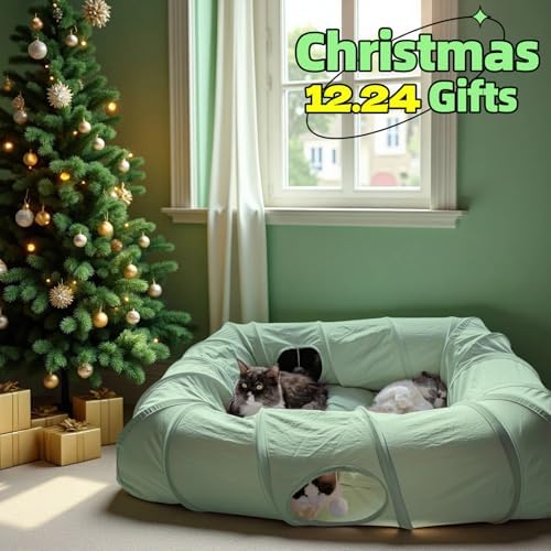 XxingSheep Interactive Cat Tunnel for Indoor Cats Multi Entry Cat Toy