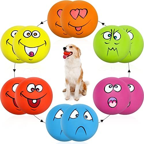 Hungdao 12 Pcs 2.25'' Squeaky Dog Balls, Rubber Latex Toys, Lively Style
