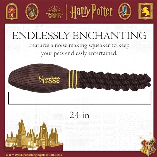 Harry Potter Nimbus 2000 Rope Dog Toy with Squeaker, 14 Inch