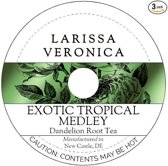 Exotic Tropical Medley Dandelion Root Tea (Single Serve K-Cup Pods) (12 pods, ZIN: 572675) - 3 Pack