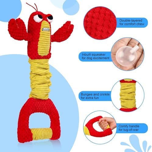 IOKHEIRA Dog Toys for Aggressive Chewers - Christmas Dog Toys Gifts for Large Dogs, Tough Durable Indestructible Dog Toys, Big Dog Chew Toys and Large Breeds, Lamb chop Dog Toy(Red)