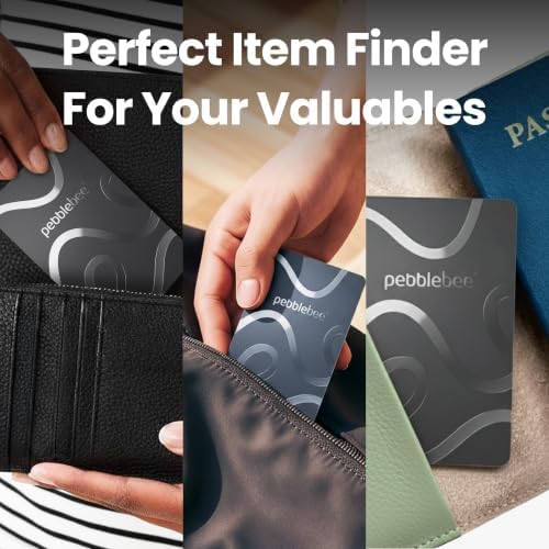 Pebblebee Card 5, Bluetooth Wallet Tracker | Alt to Air Tag, 18-Mo Battery | Thin Eco-Friendly Design | Scan-to-Return Link, Phone Finder, Works w/ Android