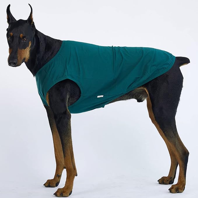 Dog Sleeveless Tank Top Cotton Shirts for Dogs Plain Sleeveless T-Shirts Soft Breathable Cool Dog Shirt pet Clothes (4X-Large, Green)