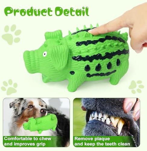 Squeaky Dog Toy Pig, Watermelon-Shaped Pig Dog Toys that Oinks, Natural Latex Dog Toys for Medium Large Dogs Pet Interactive Grunting Pig Dog Toys