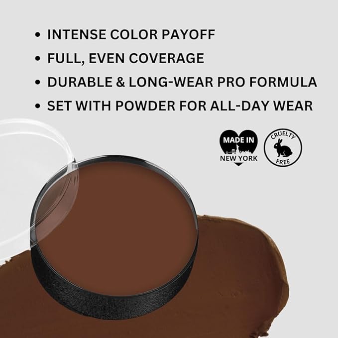 Mehron Makeup Color Cups | Stage, Foundation, Face Paint, Body Paint, Halloween Makeup | Greasepaint .5 oz (14 g) (Wolfman Brown)