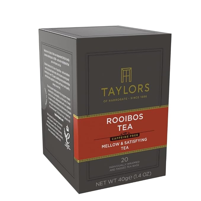 Taylors of Harrogate Rooibos Tea, Individually Wrapped Bags, 20 Count (Pack of 2), Mellow, Malty, and Slightly Honeyed, Caffeine-Free, Enjoy Hot or Iced, 20 Teabags