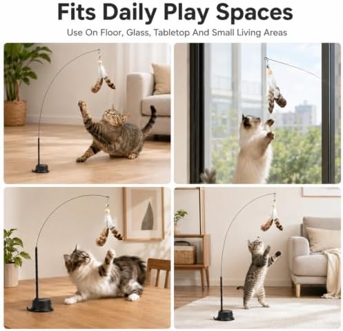 6PCS Interactive Cat Feather Toy Set, Realistic Bird Simulation Cat Toy