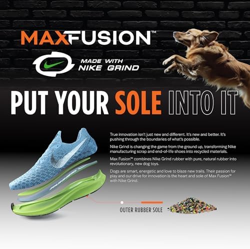 Arlee Home Fashions Max Fusion with Nike Grind, Tug of War Dog Toy for Chewers – XL Chew Toys for Large Dogs, Interactive Outdoor Puppy Toy for Teething, Play, Enrichment, Training & Dental Health