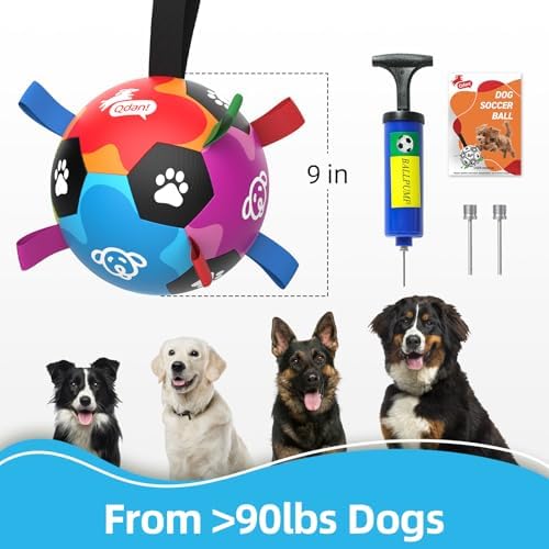 QDAN Large Dog Toys, Big Dog Balls for Aggressive Chewers, Birthday Gifts