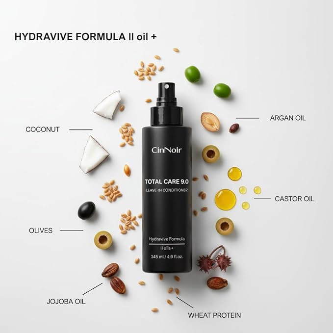 Total Care 9.0 Leave-In Conditioner Spray, 2 Layer Conditioner, Frizz Control and Detangler, Silicone Free, Conditioner for Dry Damaged Hair, Women & Men, Hair Conditioner for All Hair Types