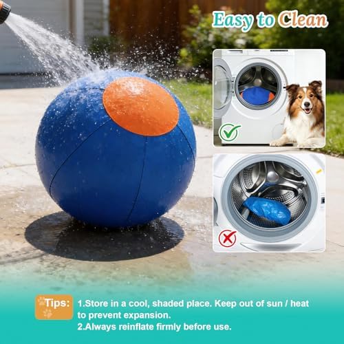 Herding Ball for Dogs Large for Australian Shepherd, Blue-Orange, M